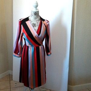 Bar III, Striped, Wrap Around Dress Silk Material
